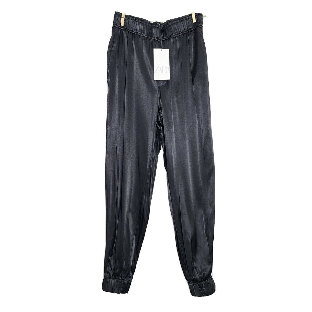 Zara Woman Black Elastic Waist Harem Pants